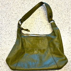 Olive Green American LEATHER Company Hand Bag. Like New. Zipper pocket inside.